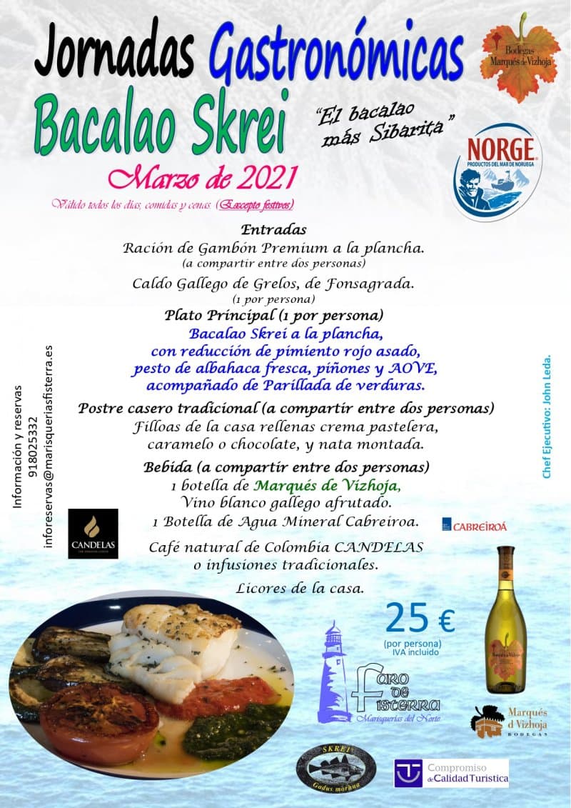 Jornadas Gastronómicas Bacalao Skrei, marzo 2021